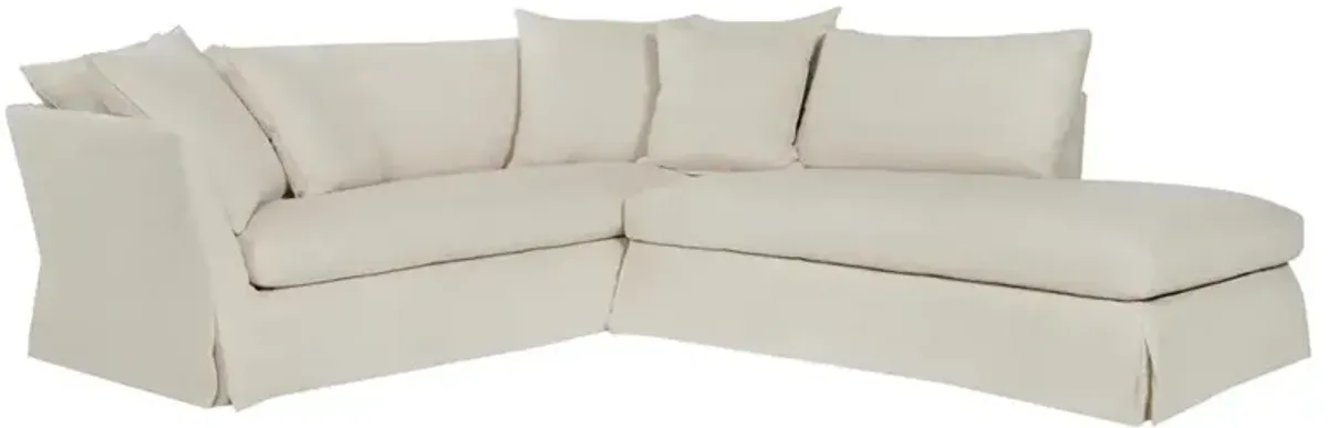 Cisco Home Seda Coastal Logan Oatmeal Slipcovered Sectional Sofa - Left Arm Facing