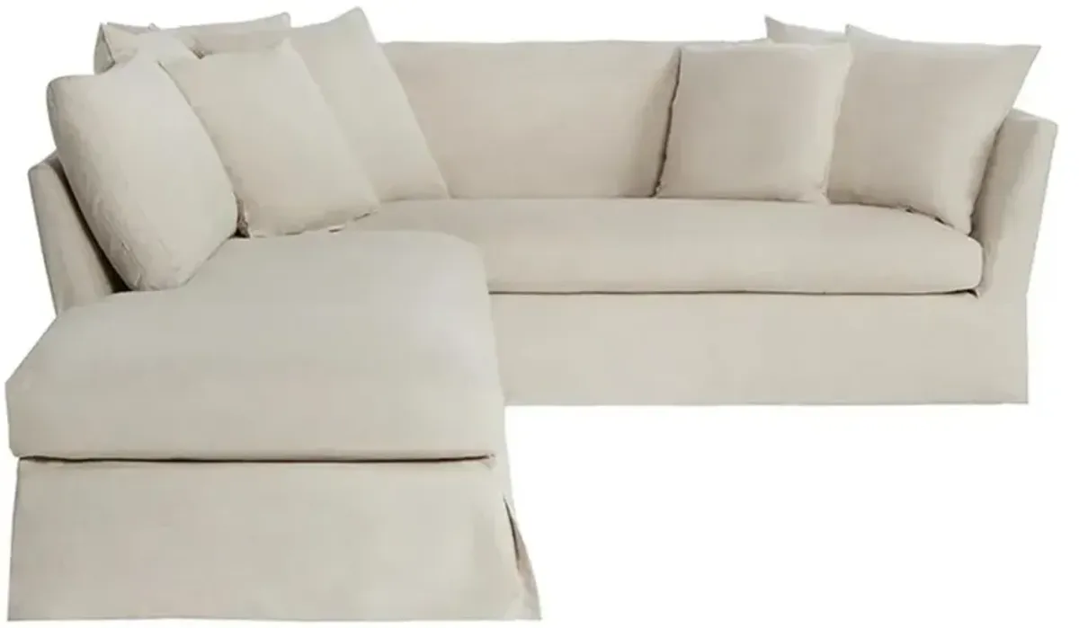 Cisco Home Seda Coastal Logan Oatmeal Slipcovered Sectional Sofa - Left Arm Facing