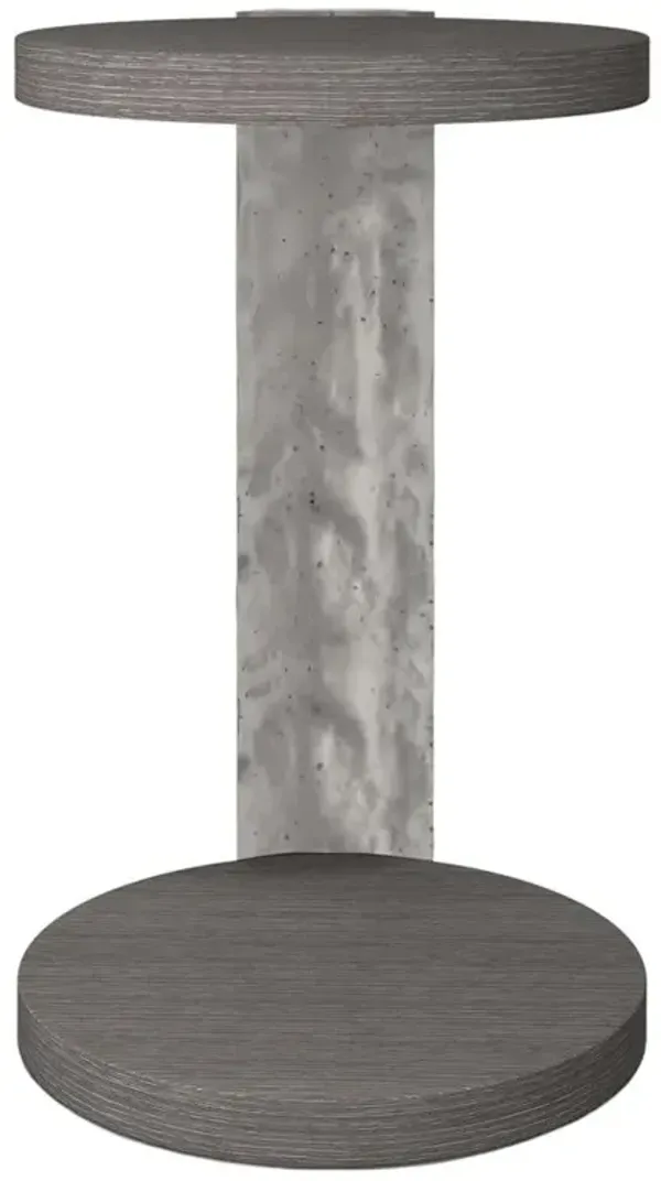 Preston Modern Classic Grey Wood Round Side End Table