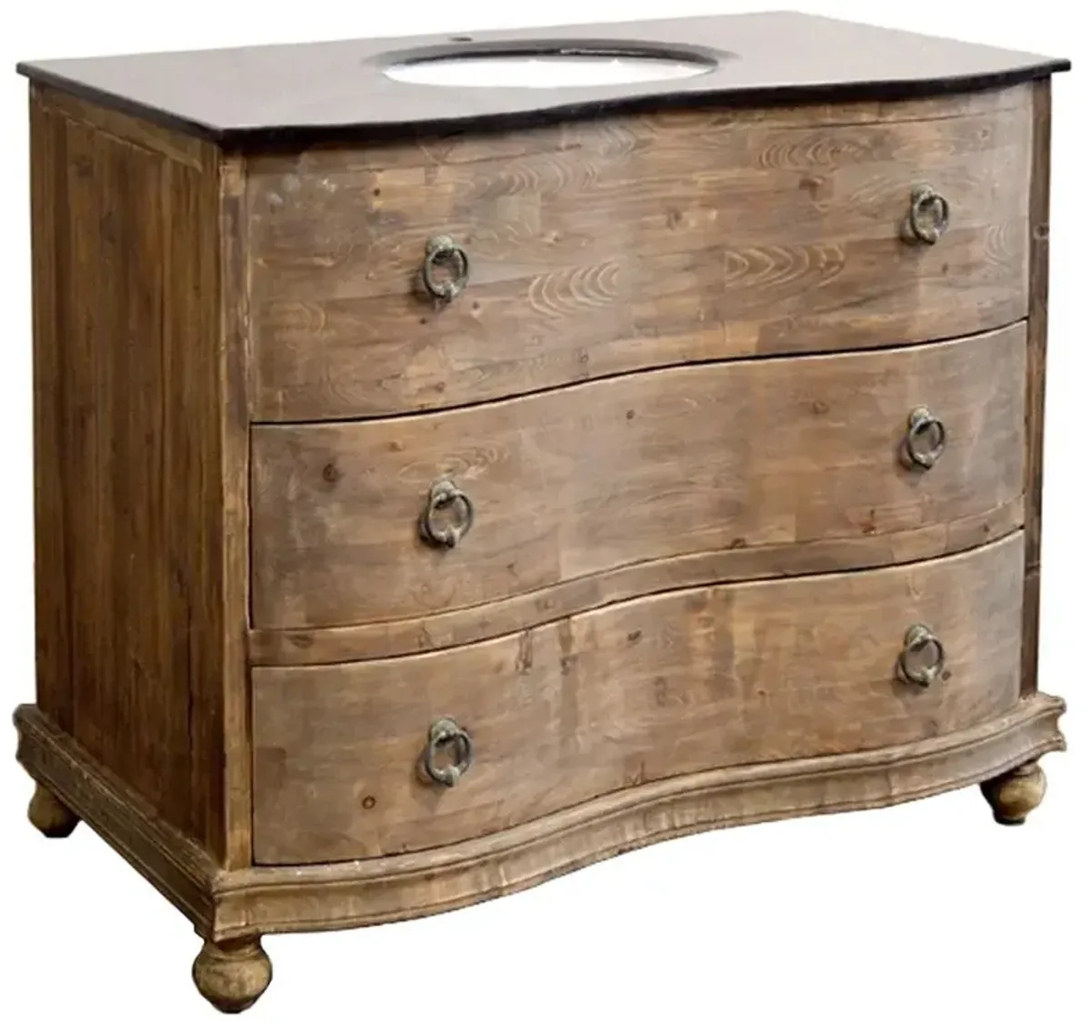 Parker French Country Reclaimed Pine Wood Vanity Sink - 44"