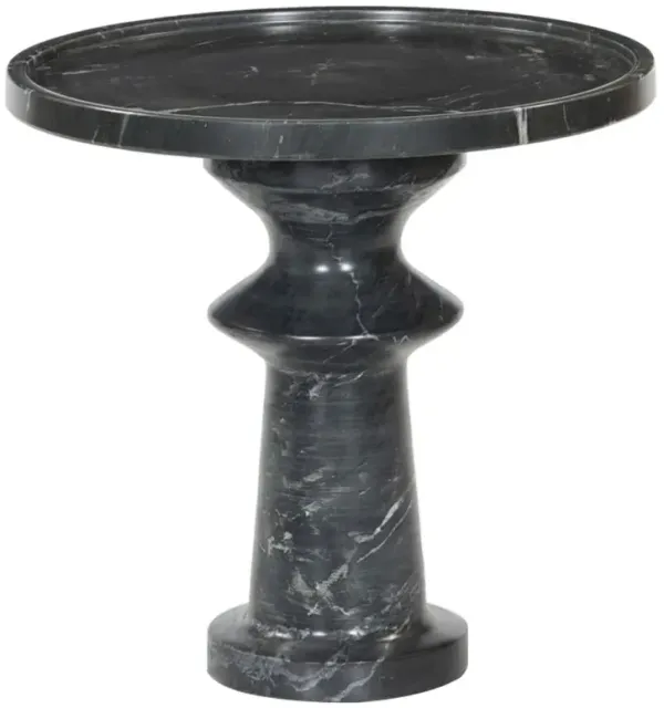 Seona Modern Classic Black Marble Round Side End Table