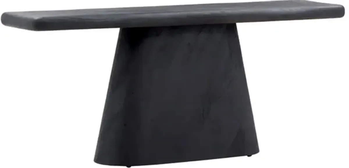 Mara Coastal Beach Black Acacia Wood Console Table