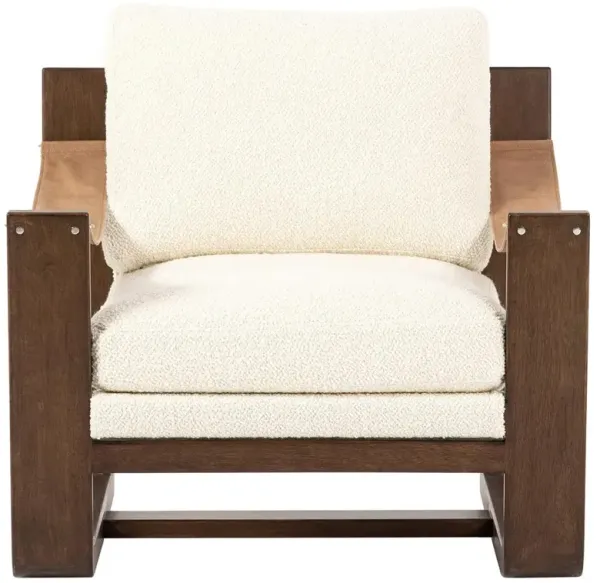 Myrtle Rustic Lodge Modern Cream Upholstered Sling Occasional Arm Chair