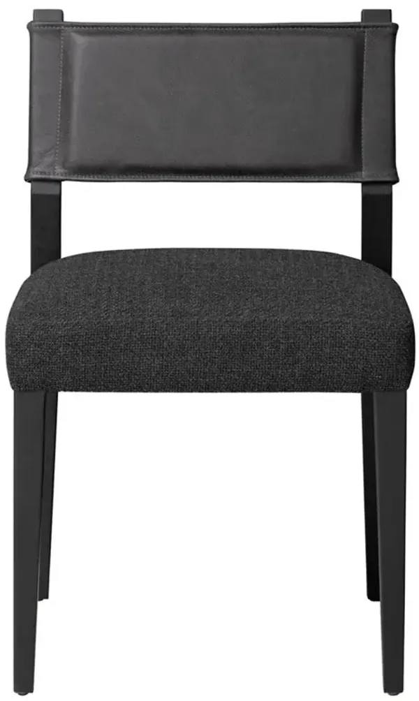 Ely Rustic Lodge Black Performance Wood Frame Dining Side Chair