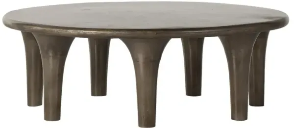 Loretta Industrial Loft Aged Bronze Aluminum Round Coffee Table