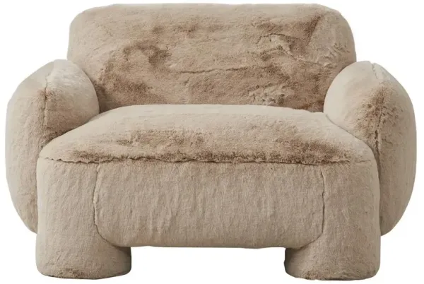 Cadmus Modern Classic Brown Faux Fur Arm Chair