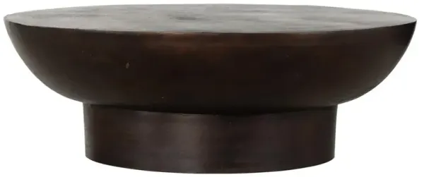 Narcissa Rustic Lodge Antique Rust Aluminum Round Coffee Table