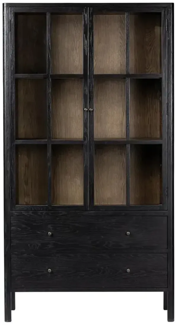 Betsy Rustic Lodge Black Oak Display Case