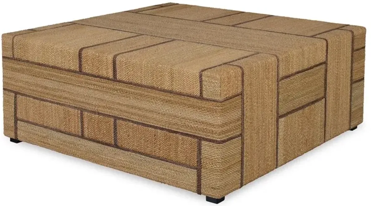 Century Desmond Coastal Beach Brown Woven Rope Square Coffee Table