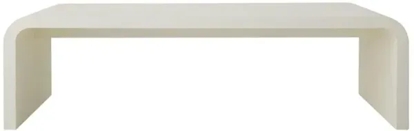 Century Mark Modern Classic White Faux Shagreen Rectangular Coffee Table