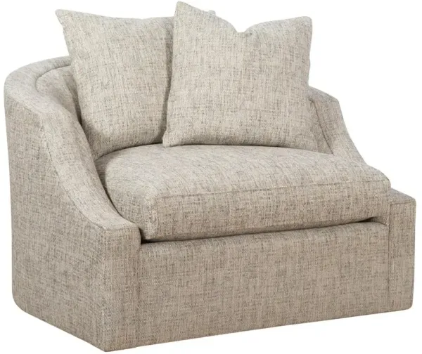 Century Tatum Modern Classic Beige Swivel Chair and a Half