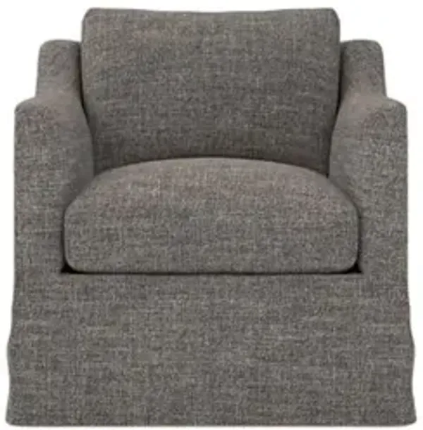 Madeline Truffle Performance Slipcovered Swivel Chair