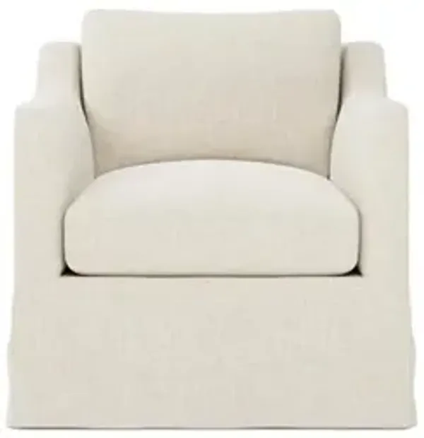 Madeline Vanilla Slipcovered Swivel Chair