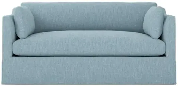 Madeline Eggshell Blue Performance Slipcovered Loveseat - 71"