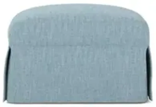 Madeline Eggshell Blue Performance Slipcovered Ottoman
