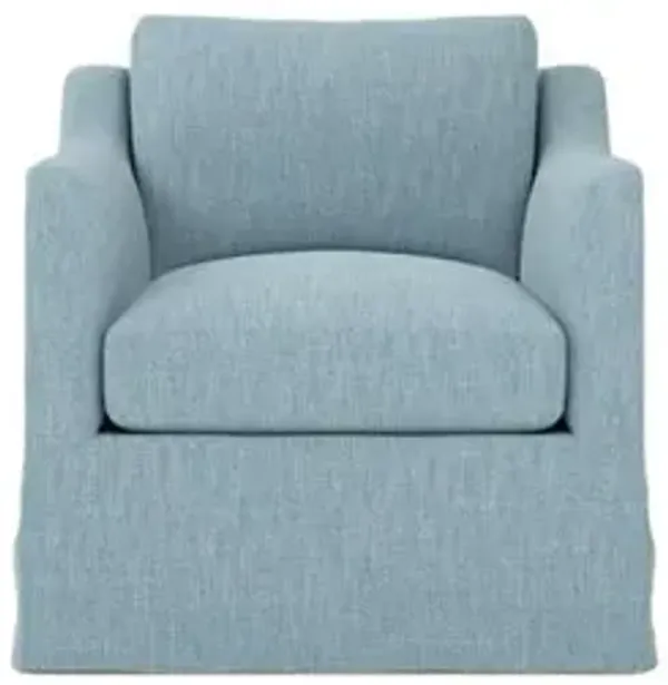 Madeline Eggshell Blue Performance Slipcovered Chair