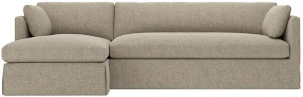 Madeline Sand Slipcovered Chaise Sectional - Left Chaise - 113"W