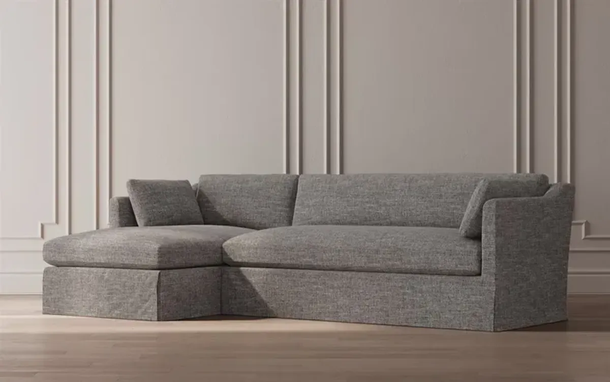 Madeline Frost Performance Slipcovered Chaise Sectional - Left Chaise - 113"