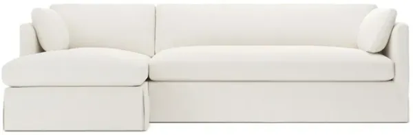 Madeline Canvas Performance Slipcovered Chaise Sectional - Left Chaise - 113"