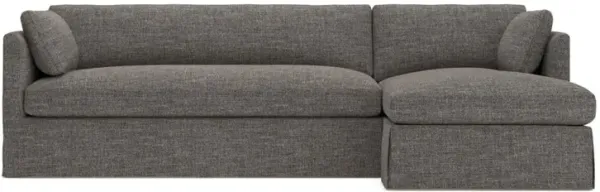 Madeline Truffle Performance Slipcovered Chaise Sectional - Right Chaise - 113"