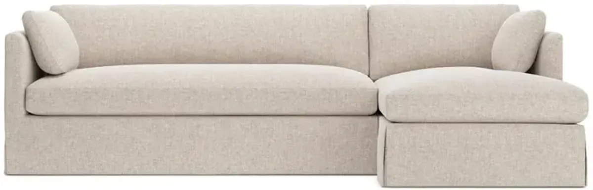 Madeline Straw Performance Slipcovered Chaise Sectional - Right Chaise - 113"