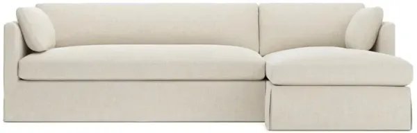 Madeline Vanilla Slipcovered Chaise Sectional - Right Chaise - 113"