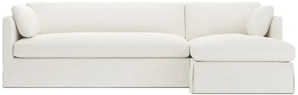 Madeline Canvas Performance Slipcovered Chaise Sectional - Right Chaise - 113"