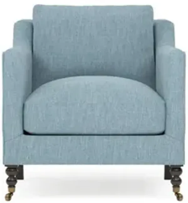 Madeline Eggshell Blue Performance Arm Chair
