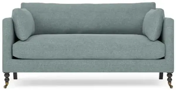 Madeline Heathered Teal Loveseat - 71"