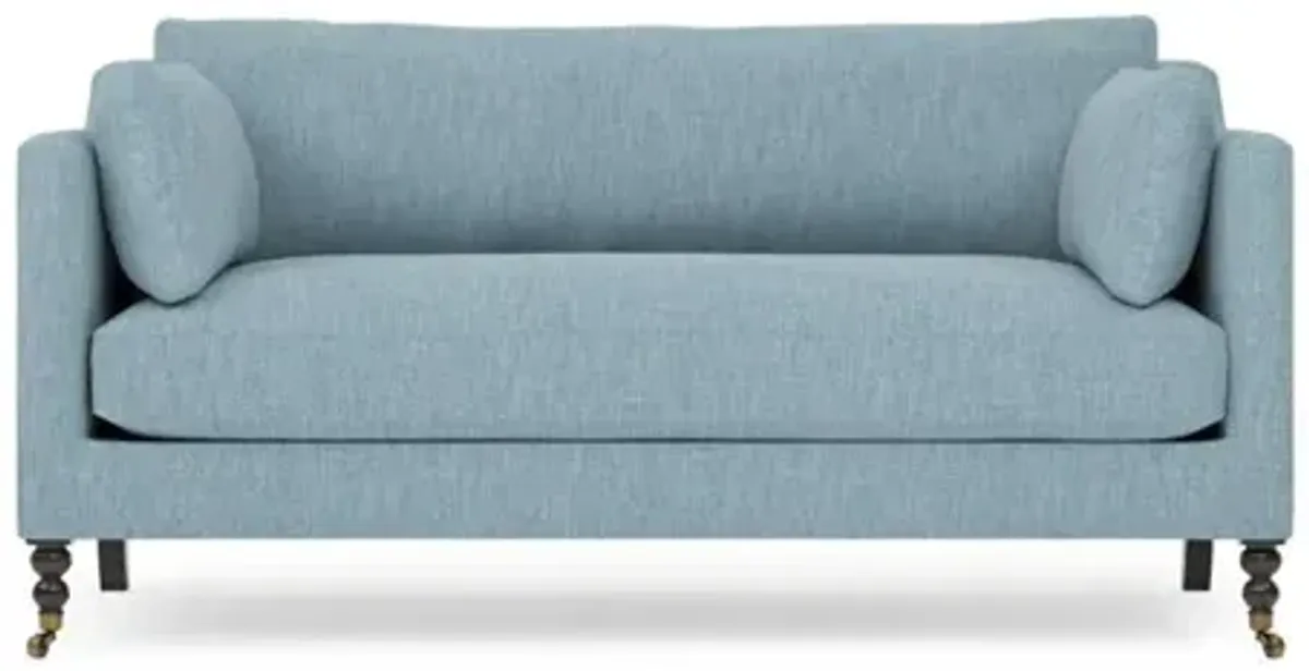 Madeline Eggshell Blue Performance Loveseat - 71"