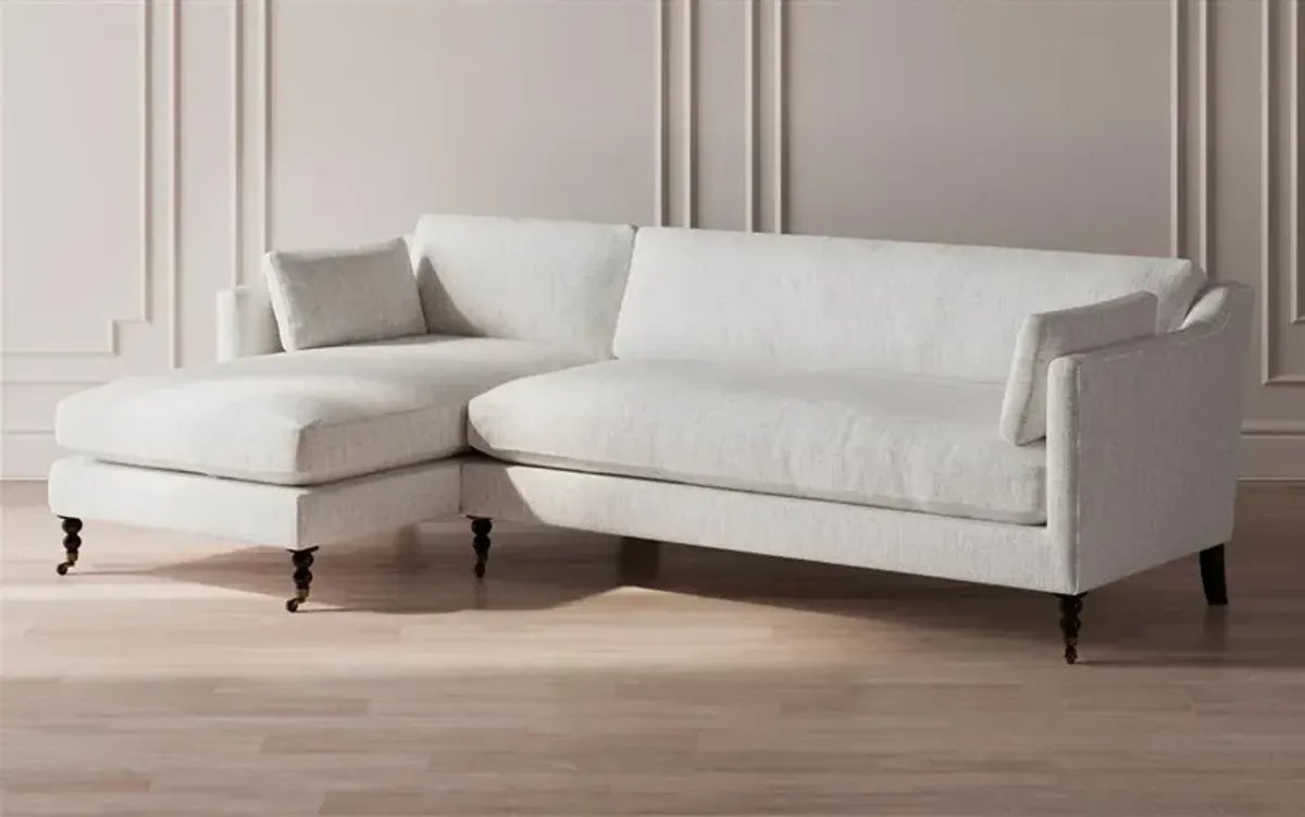 Madeline Eggshell Blue Performance Chaise Sectional - Left Chaise - 113"