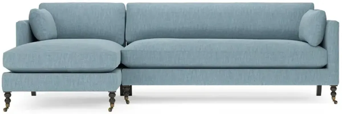 Madeline Eggshell Blue Performance Chaise Sectional - Left Chaise - 113"