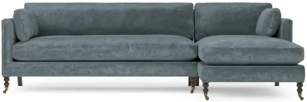 Madeline Slate Blue Chaise Sectional - Right Chaise - 113"