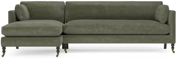Madeline Sage Green Velvet Chaise Sectional - Left Chaise - 113"