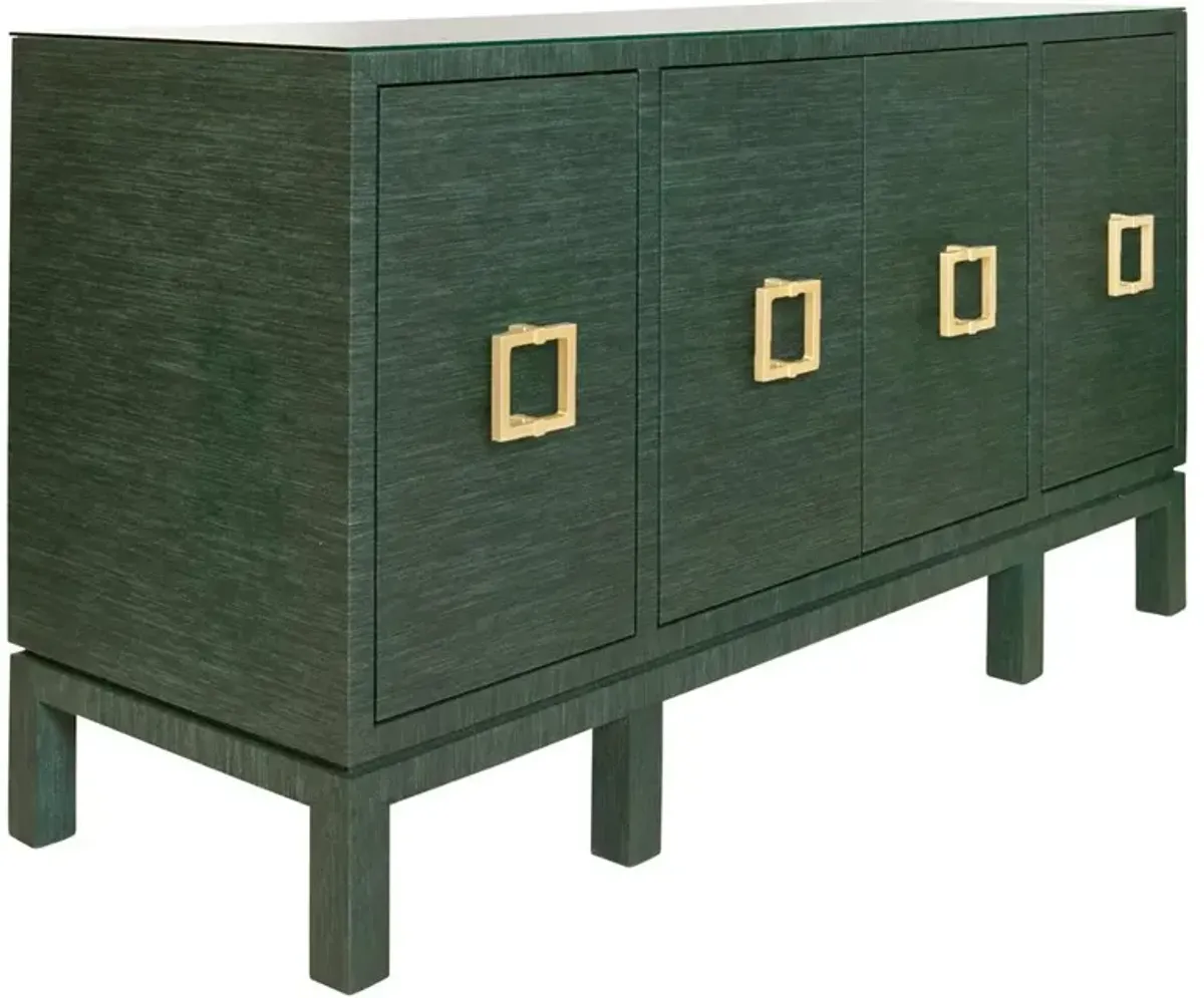 Worlds Away Effie Green Grasscloth Buffet