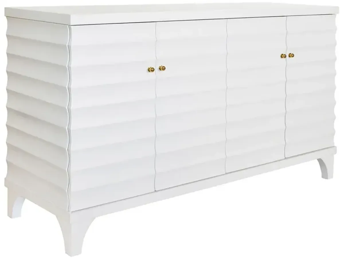 Worlds Away Gates Modern Classic Matte White Lacquer Buffet