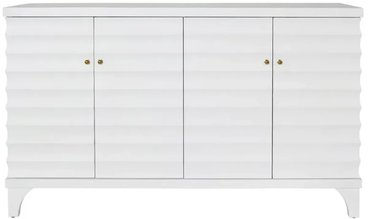 Worlds Away Gates Modern Classic Matte White Lacquer Buffet