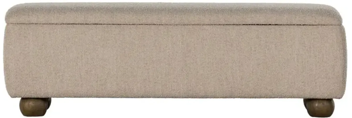 Ramon Modern Classic Beige Performance Boucle Storage Bench