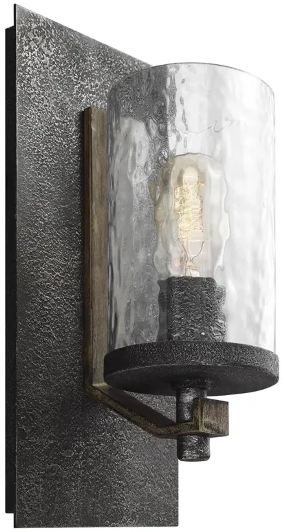 Visual Comfort Studio Angelo Rustic Distressed Weathered Oak Slate Grey Sconce