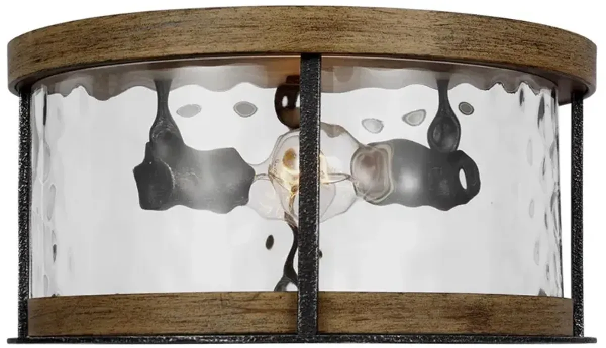 Visual Comfort Studio Angelo Rustic Distressed Weathered Oak Flush Mount