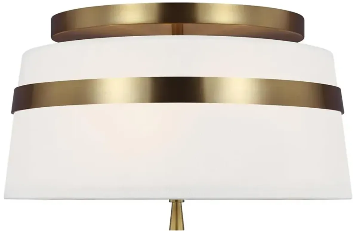 Visual Comfort Studio Cordtlandt Modern Burnished Brass Semi Flush Mount - Small