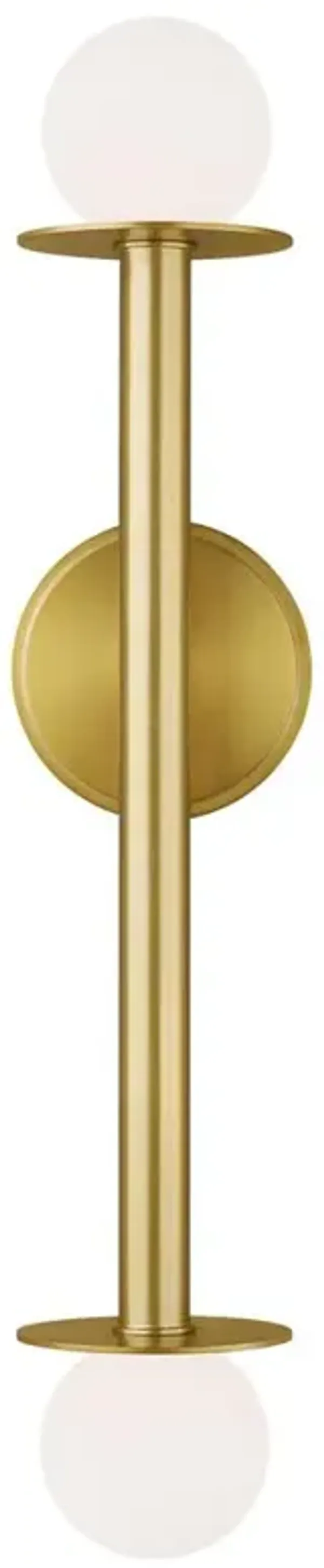 Visual Comfort Studio Nodes Mid Century Burnished Brass Double Sconce