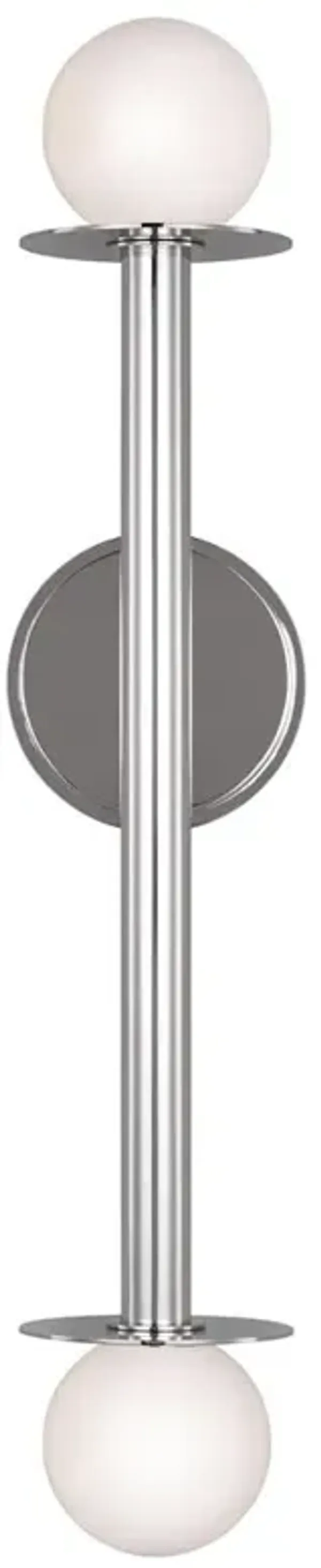 Visual Comfort Studio Nodes Mid Century Polished Nickel Double Sconce