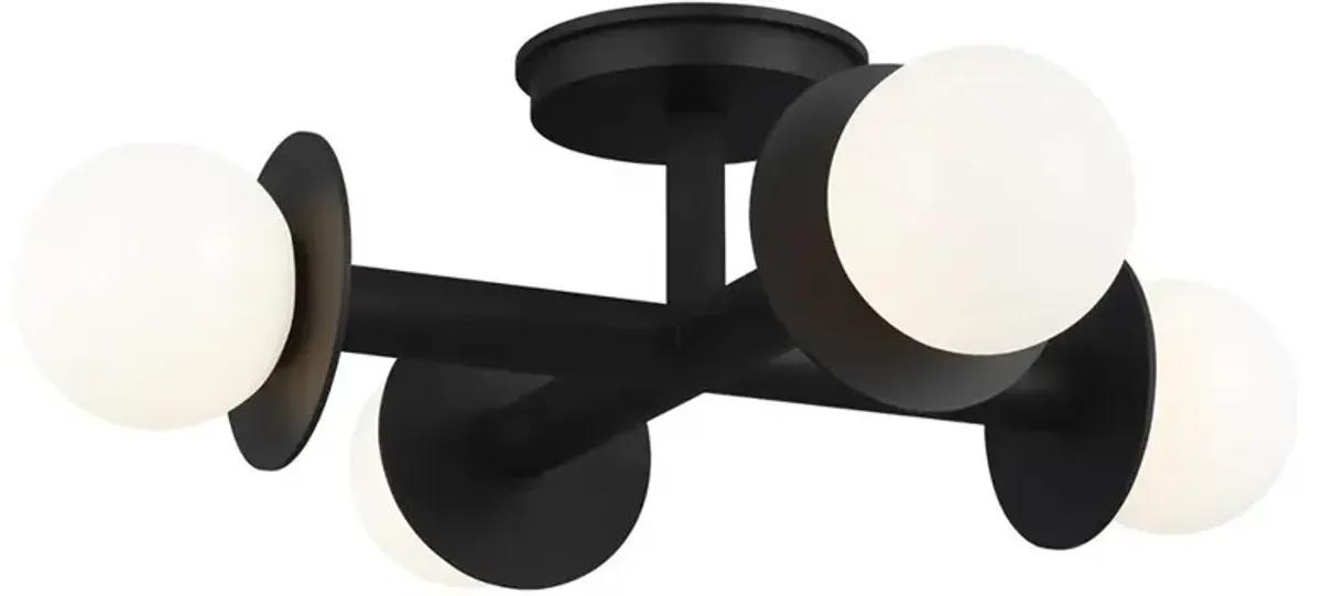 Visual Comfort Studio Nodes Mid Century Midnight Black Semi Flush Mount