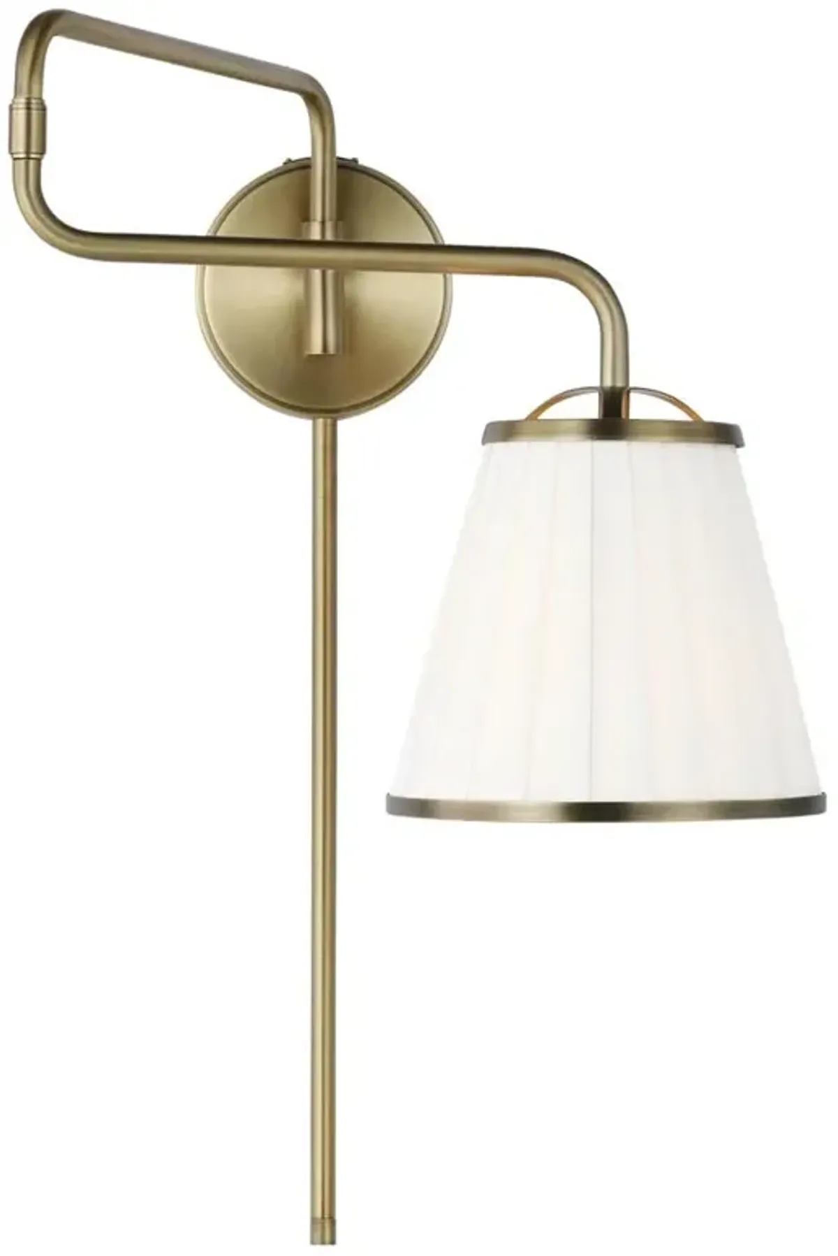 Visual Comfort Studio Esther Modern Classic Time Worn Brass Swing Arm Sconce