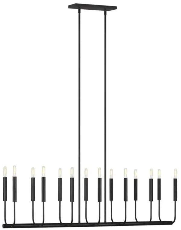 Visual Comfort Studio Brianna Modern Aged Iron Linear Chandelier