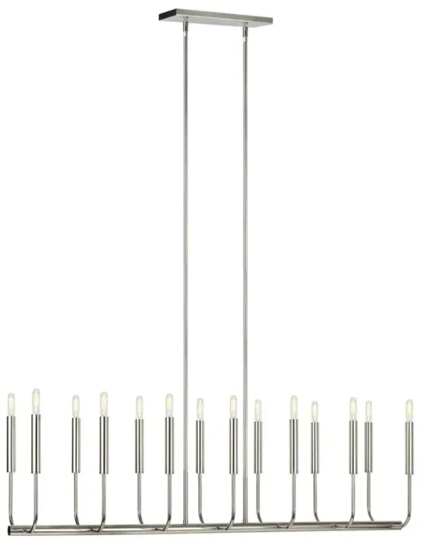 Visual Comfort Studio Brianna Modern Polished Nickel Linear Chandelier