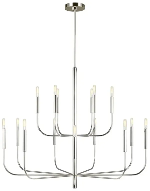 Visual Comfort Studio Brianna Modern Polished Nickel 2 Tier Chandelier