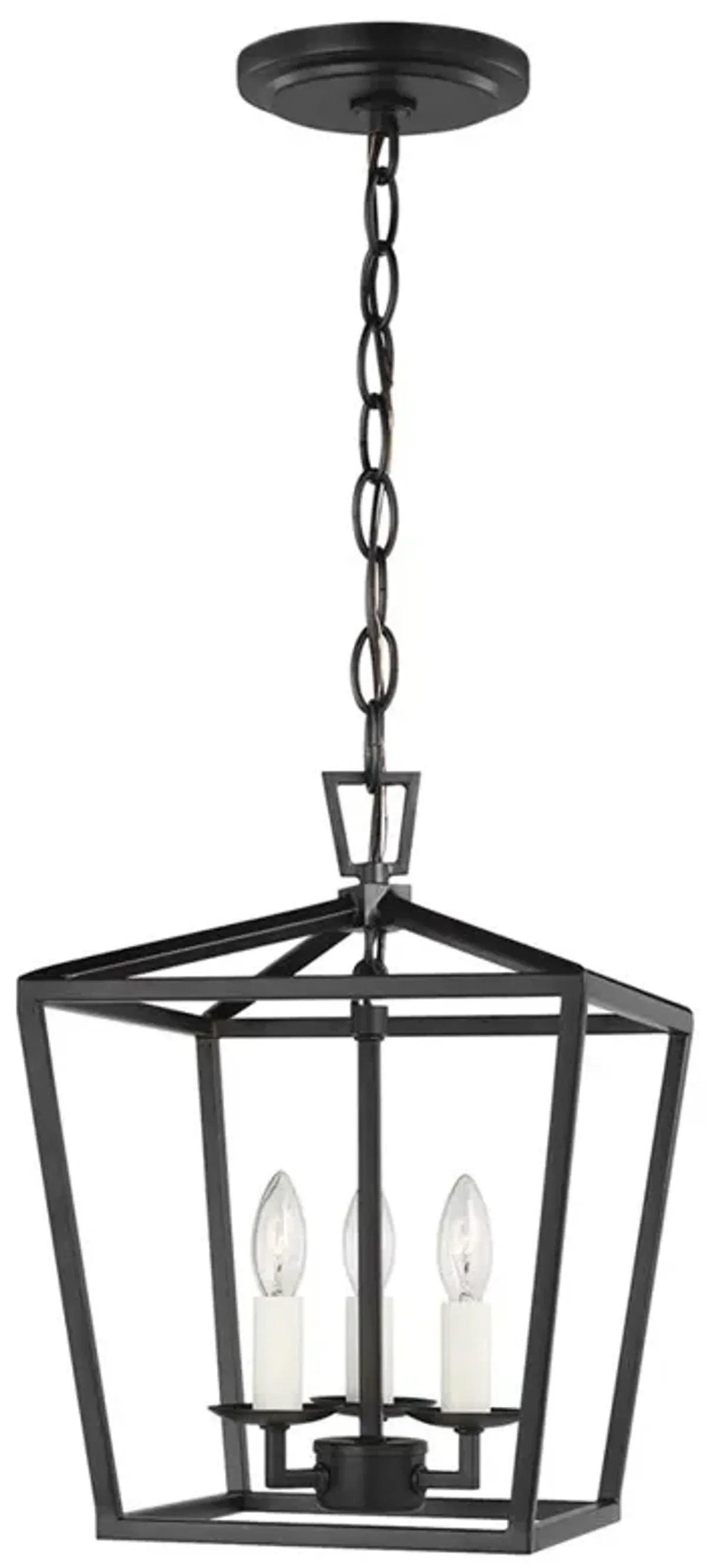 Visual Comfort Studio Dianna Midnight Black 3 Light Lantern Pendant - Mini