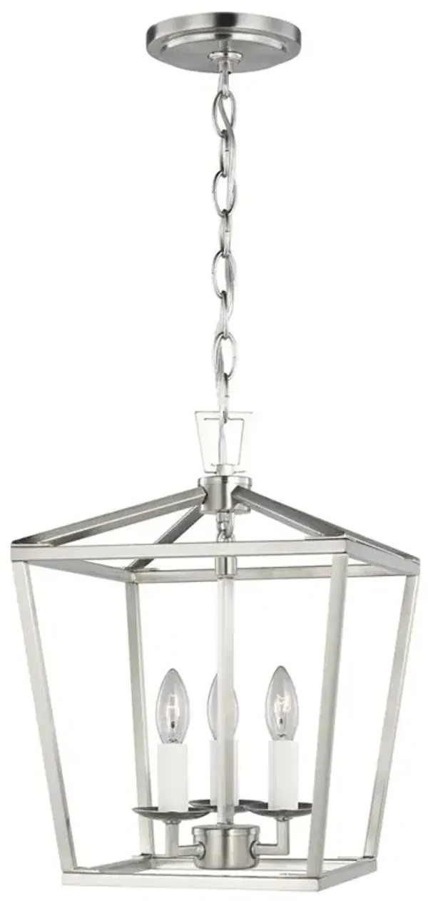 Visual Comfort Studio Dianna Brushed Nickel 3 Light Lantern Pendant - Mini